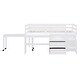 preview thumbnail 5 of 12, White Twin Wooden Loft Bed with Movable Desk, Drawers, and Guardrail