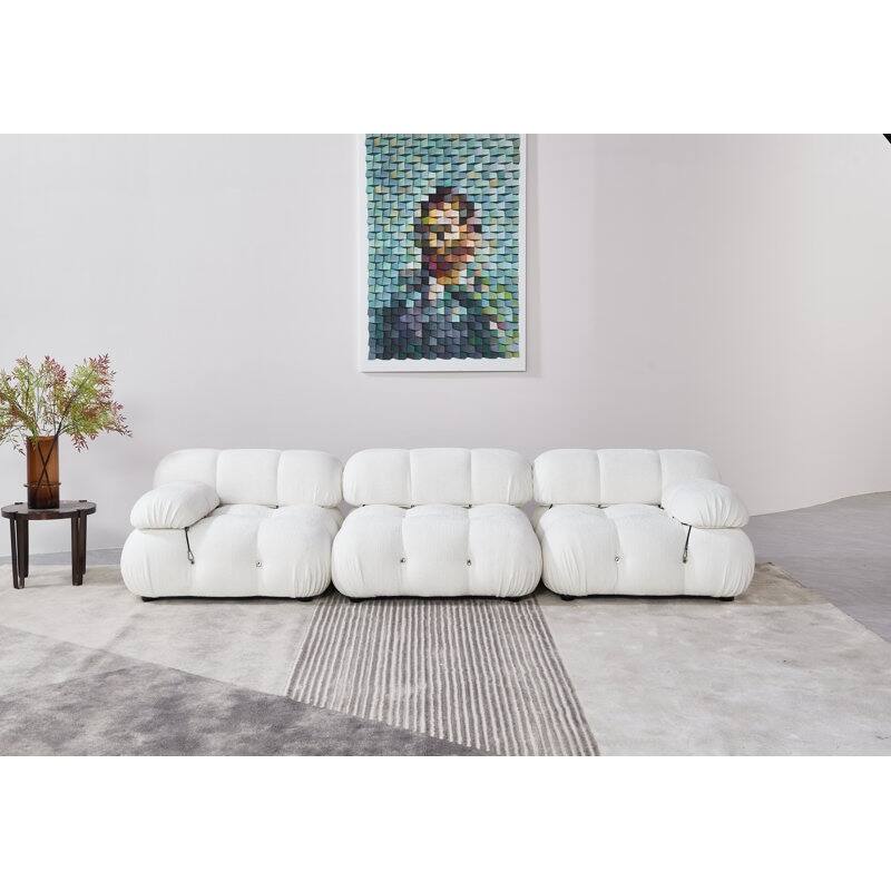 Gylfi 114'' Upholstered Sofa - White