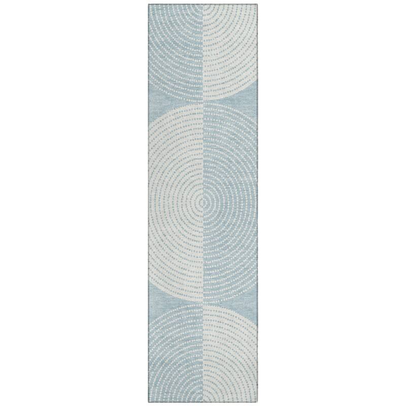 Machine Washable Indoor/ Outdoor Geo Circles Chantille Rug
