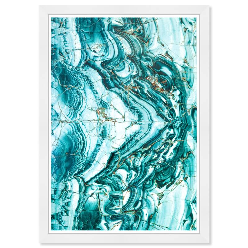 Wynwood Studio Prints Abstract Agate Stone I Blue and Modern & Contemporary Wall Art Canvas Print