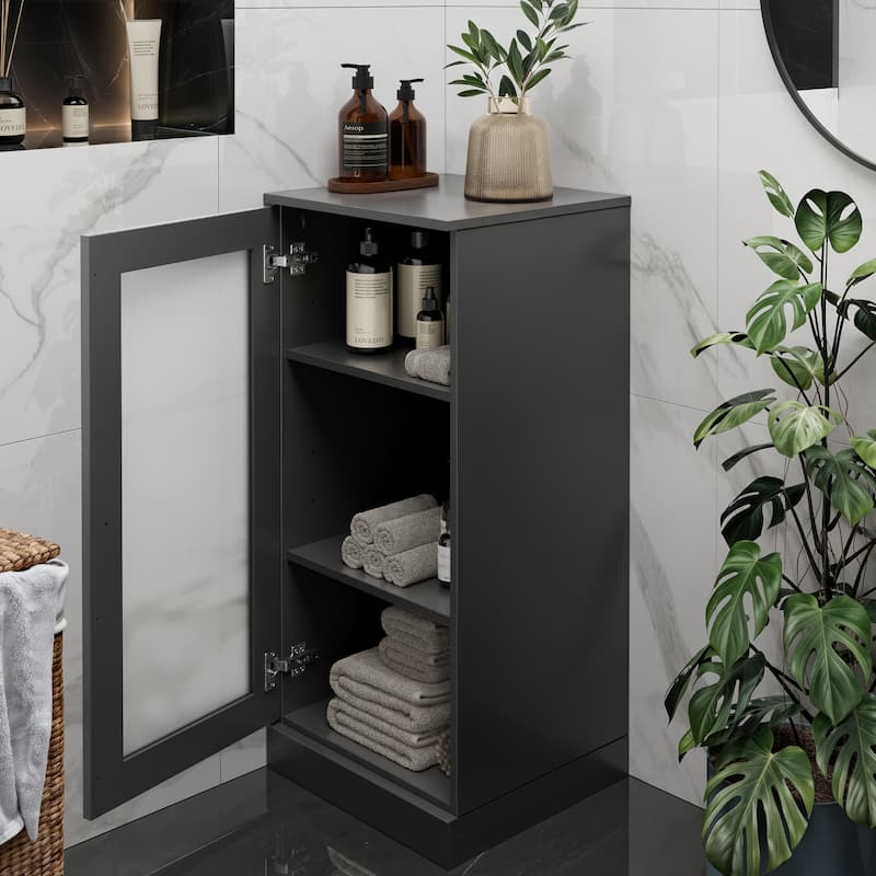 100% Solid Wood 16.5" Bathroom Cabinet with Optional Doors by Palace Imports