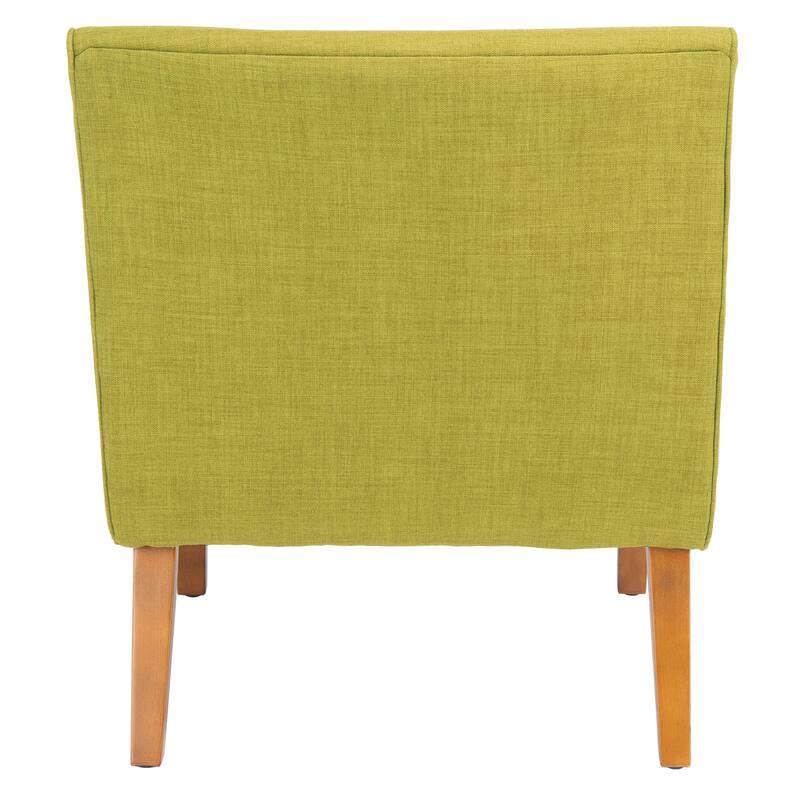 SAFAVIEH Mid-Century Mandell Green Chair With Buttons - 25.2" W x 29.9" L x 30.7" H