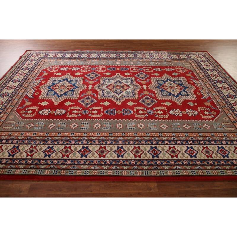 Traditional Kazak Oriental Area Rug Hand-Knotted Wool Carpet - 8'5" x 11'5"