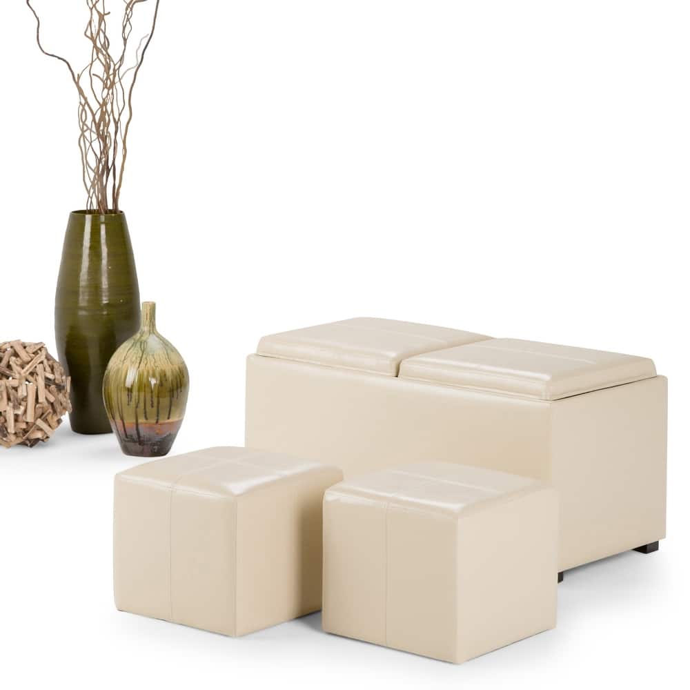 WYNDENHALL Franklin Upholstered 3-piece Ottoman Set