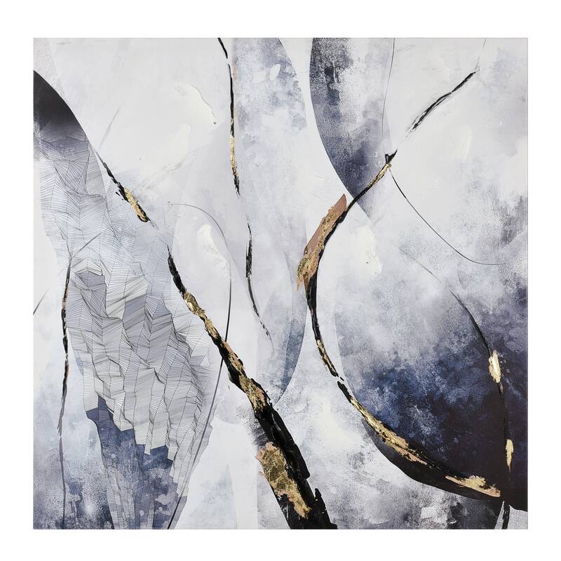 Elk Home Strength Dark Blue Fabric 32 Inch Wide Wall Art