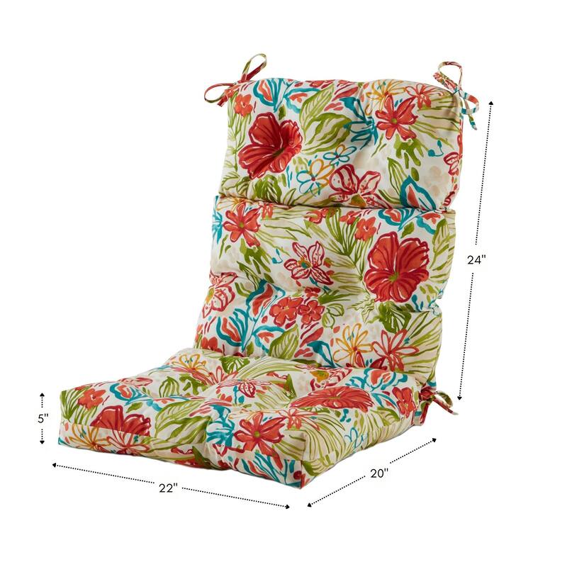 Breeze Floral 22-inch x 44-inch Outdoor High Back Chair Cushion (Cushion Only)