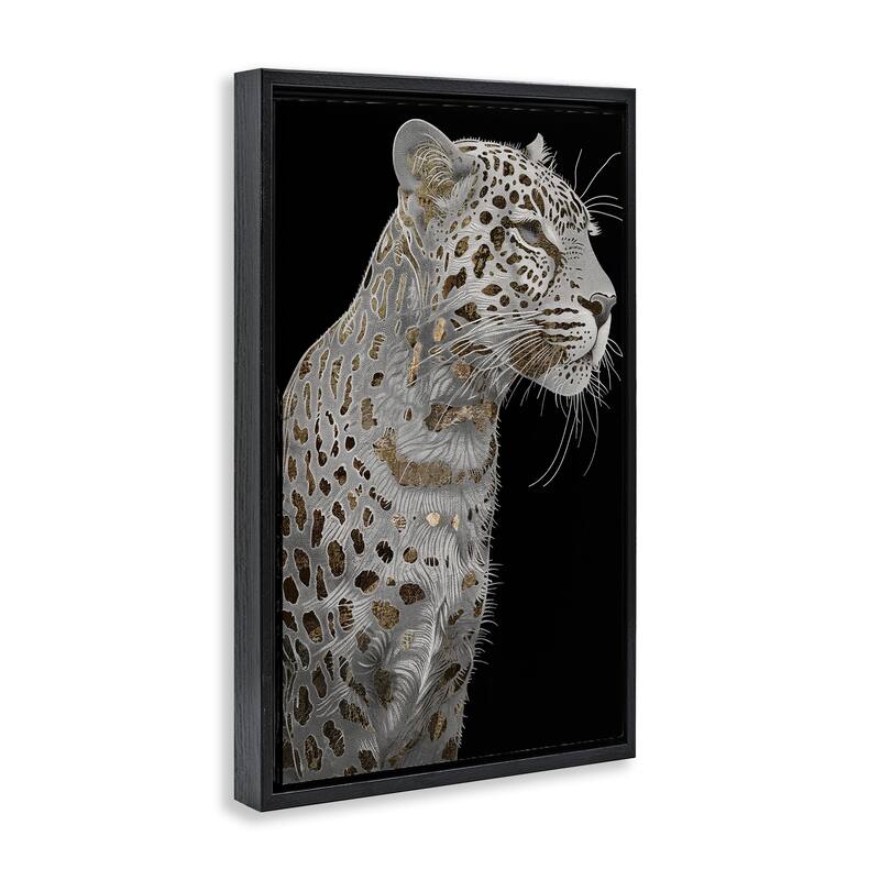 Stupell Elegant Glam Leopard Spots Framed Floater Canvas Wall Art Design By Sasha