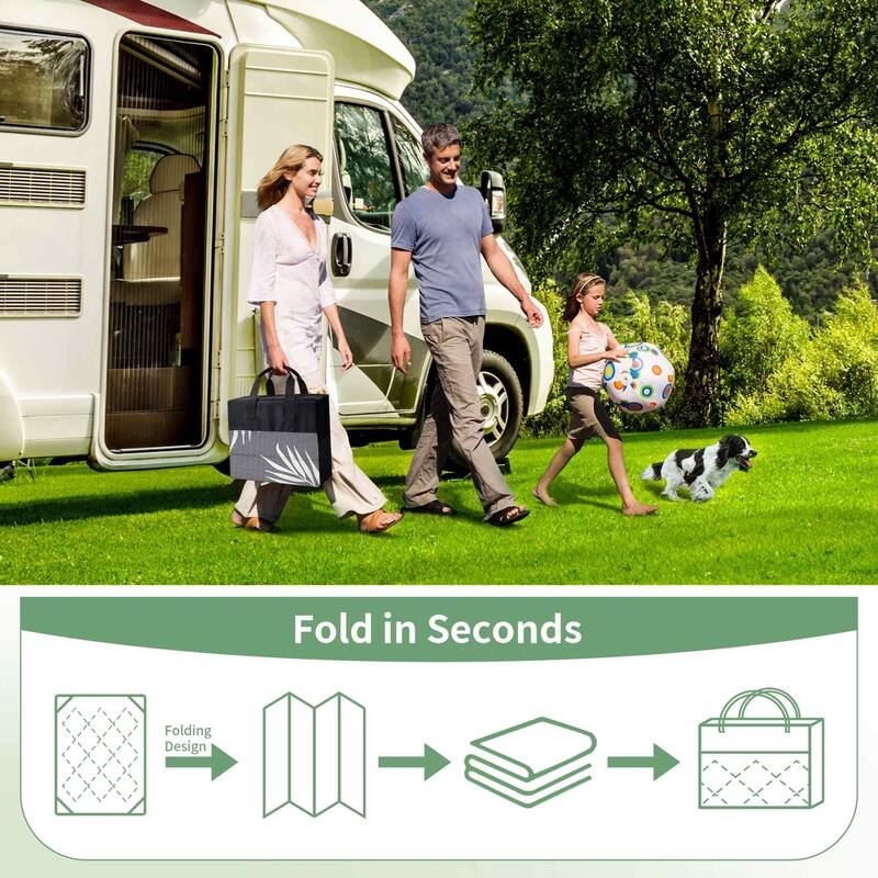 Reversible Outdoor Rug - Palm Leaf Design - 5'X8'