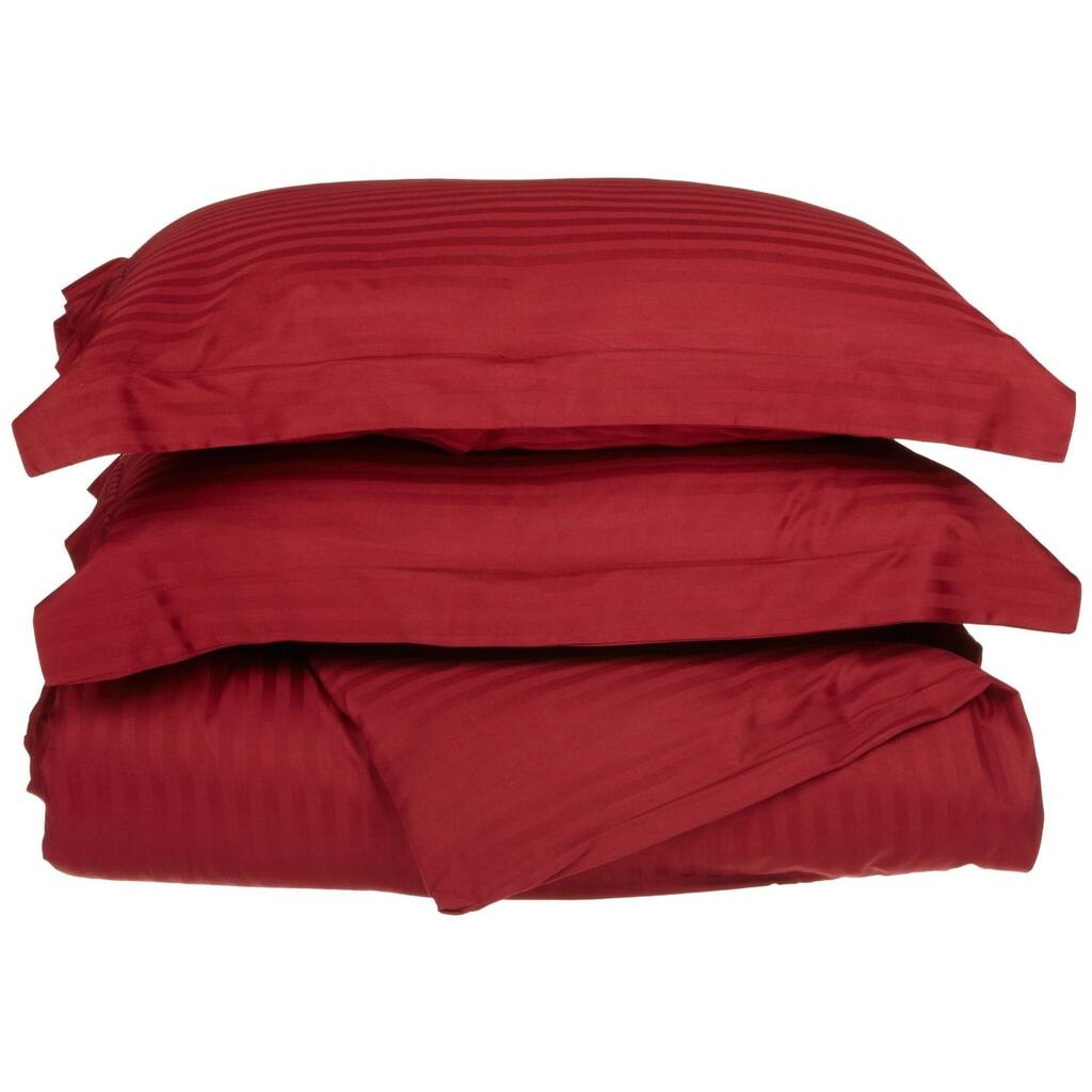 Superior Wrinkle Resistant Stripe Microfiber Duvet Cover Set