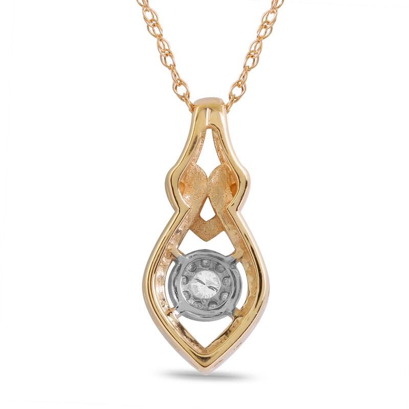 1/6ct TDW Diamond Teardrop Pendant Necklace in 10k Gold for Women