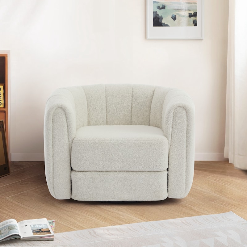 Accent Barrel Chair, Modern Round Armchairs with Upholstered, Comfy Swivel Accent Chair for Living Room