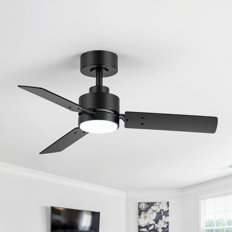 36/42/52-Inch Reversible 3/5-Blade Integrated LED Ceiling Fan with Light Remote