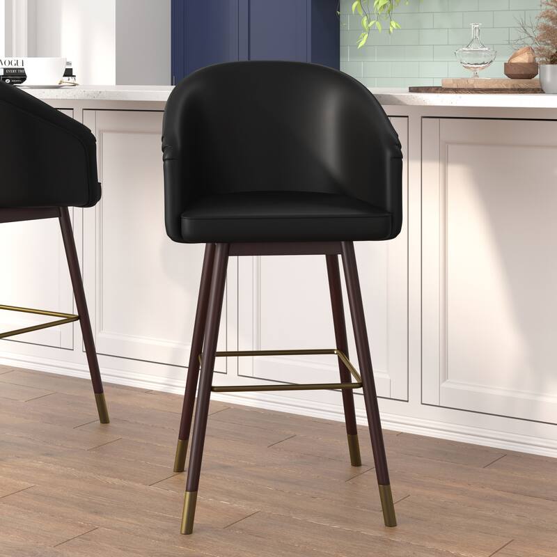 Commercial Barstool with Beechwood Legs-Set of 2