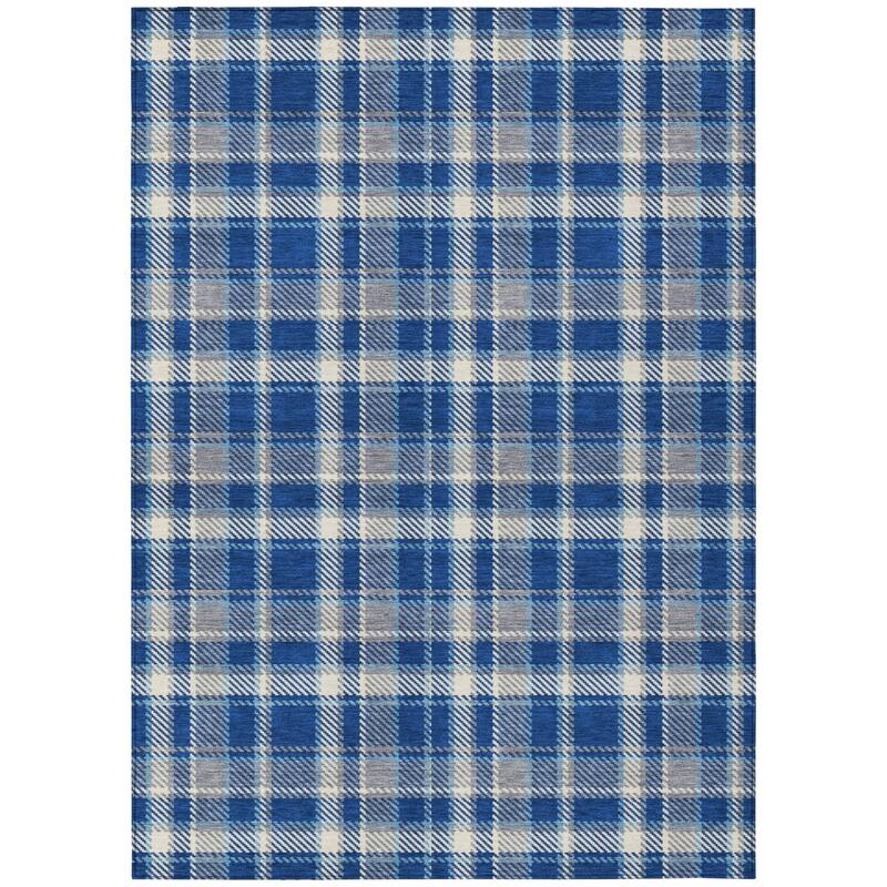 Alvasi Plaid Weather Resistant Blended Style Runner Outdoor Rug