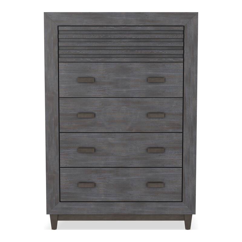 Furniture of America Faye Modern Charcoal Brown Rubberwood 5-Drawer Chest