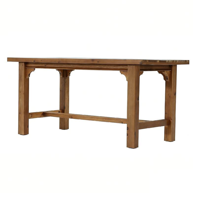 63" Solid Wood Executive Desk with Foot Bar, Farmhouse Home Office Workstation