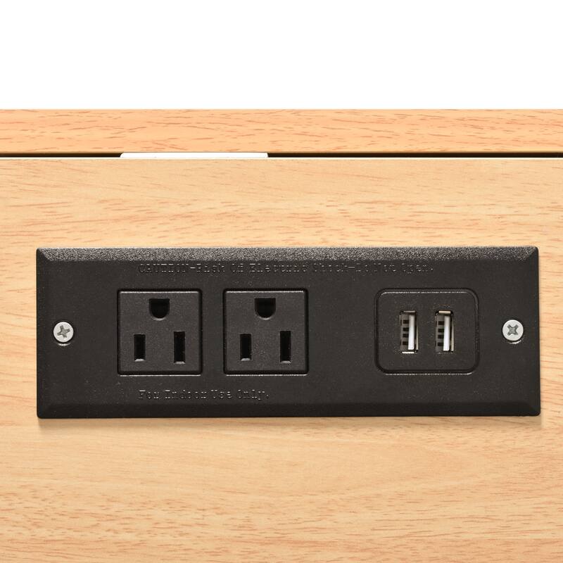 55.75'' Kitchen Island with 2 Drop Leaf, Rolling Wheels, Power Outlet, Spice & Towel Rack and 3 Drawers