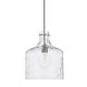 preview thumbnail 7 of 6, 1-Light Clear Water Glass Shade Pendant Brushed Nickel