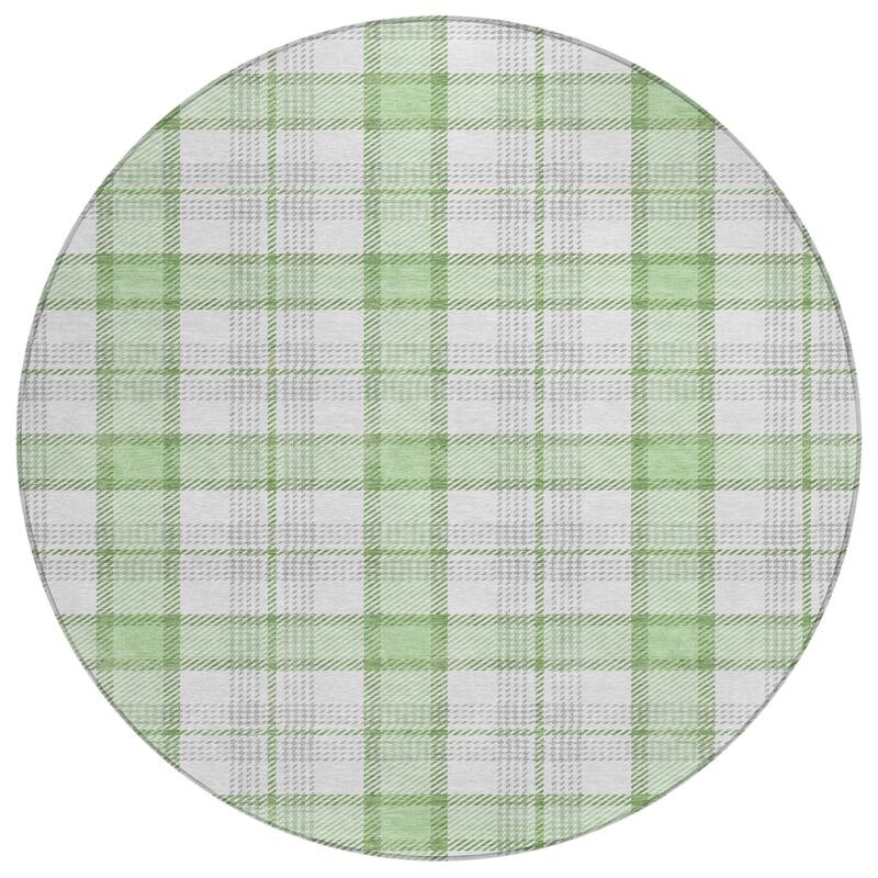 HomeRoots Plaid Transitional Rectangle Outdoor Rug