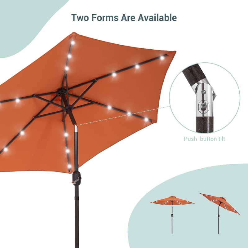 Bonosuki 7.5Ft LED Patio Market Umbrella Outdoor Table Umbrella