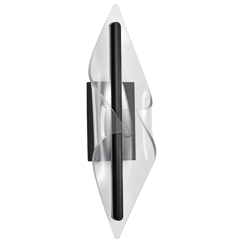 Geneva 24 Inch LED Large Wall Sconce Matte Black Silk Screened Acrylic Lens