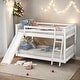 preview thumbnail 1 of 10, Full over Full Bunk Bed with Slide & Ladder Grey