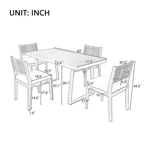 MERAX Multi-person Outdoor Acacia Wood Dining Table and Chair Set