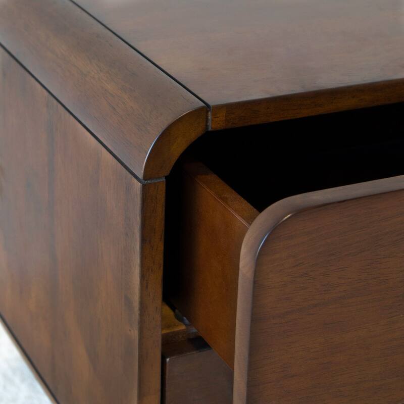 GDFStudio - Alexa Modern Mid-Century Nightstand with Solid Wood Frame & Tapered Legs