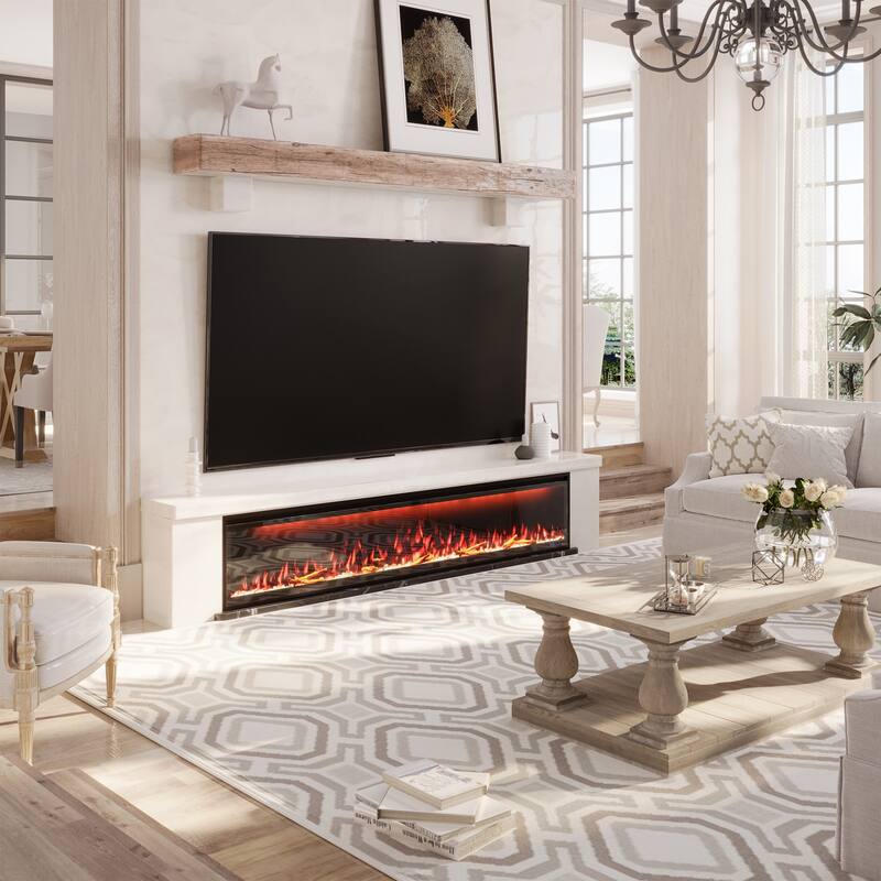 Clihome 42-88" Recessed Wall-Mounted Control Electric Fireplace