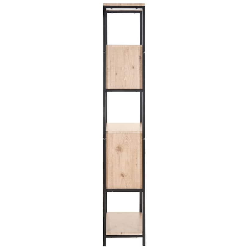 SAFAVIEH Herriet Oak Brown/ Black Etagere - 19.7' x 11.8' x 71.6' - 20Wx12Dx72H