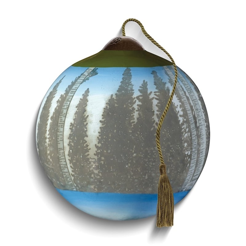 Curata Forest Friends By Lori Siebert Hand-Painted Glass Ornament