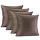 Nestl Solid Microfiber Soft Velvet Throw Pillow Cover (Set of 4) - 24" x 24" - Chocolate Brown