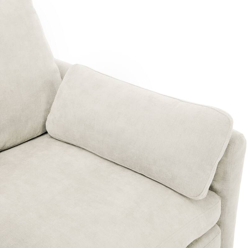 Chenille Fabric Upholstered Loveseat Sofa, Deep Seat Couch Settee with Pillow, 2 Seater Sofa with Plush Cushion