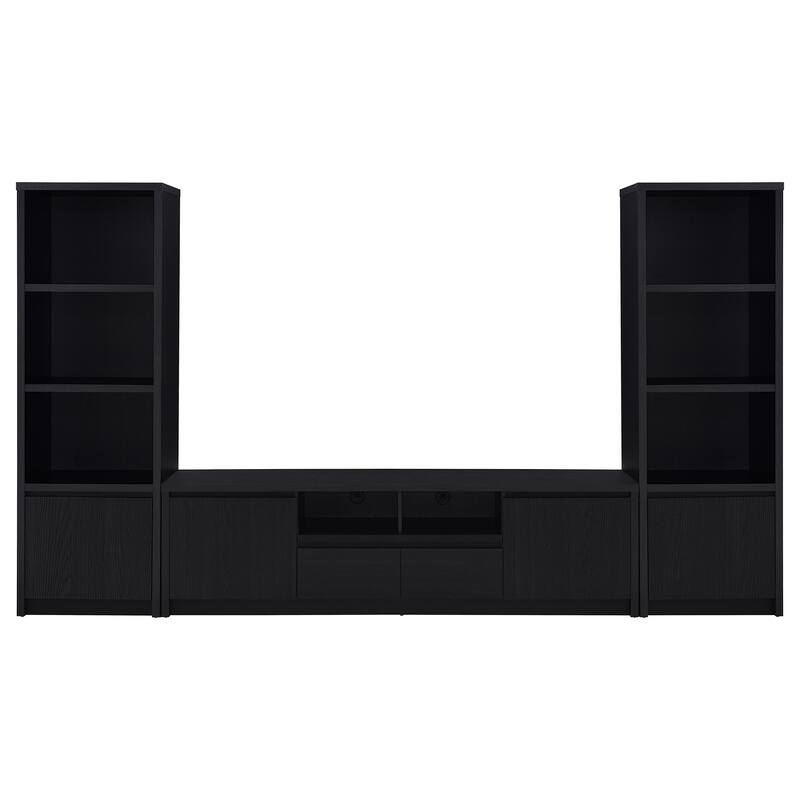 Sloat Black 3-shelf Media Tower Entertainment Pier