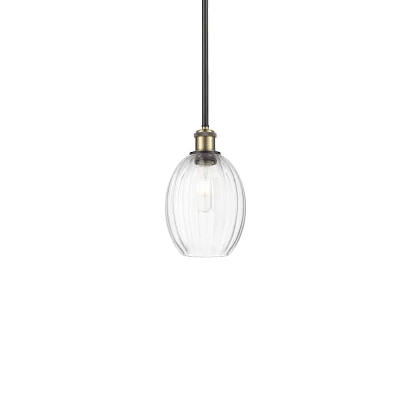 Innovations Lighting 516-1S-11-7 Preston Pendant Preston 7" Wide Mini - Black Antique Brass / Clear