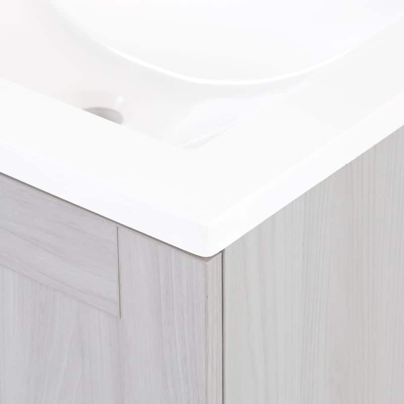 Spring Mill Cabinets Noelani 24" Bathroom Vanity With 2-Door Cabinet, Drawer, and White Sink Top