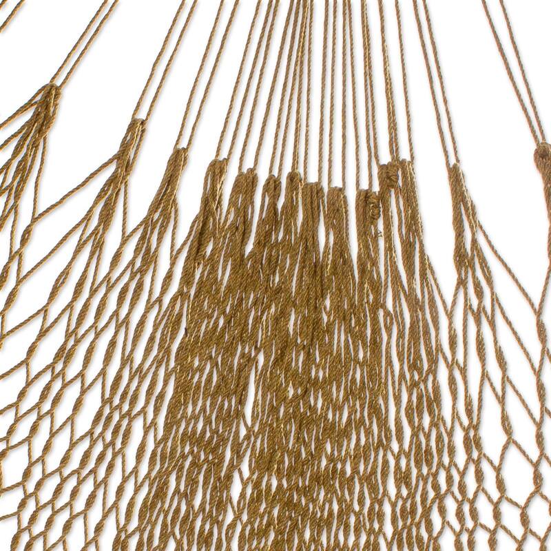 Novica Handmade Sunset Siesta In Olive Green Cotton Rope Hammock (Double)