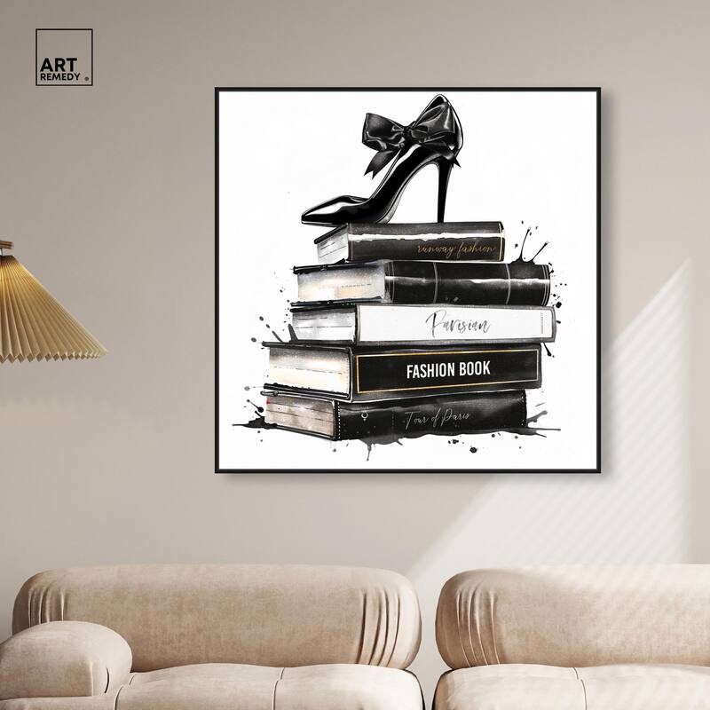 Classic Book Stack Canvas by Art Remedy
