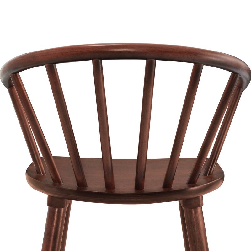 Set of 2 Counter Height 24.in Bar Stools for Kitchen Island with Solid Wood and Spindle Back Barstool
