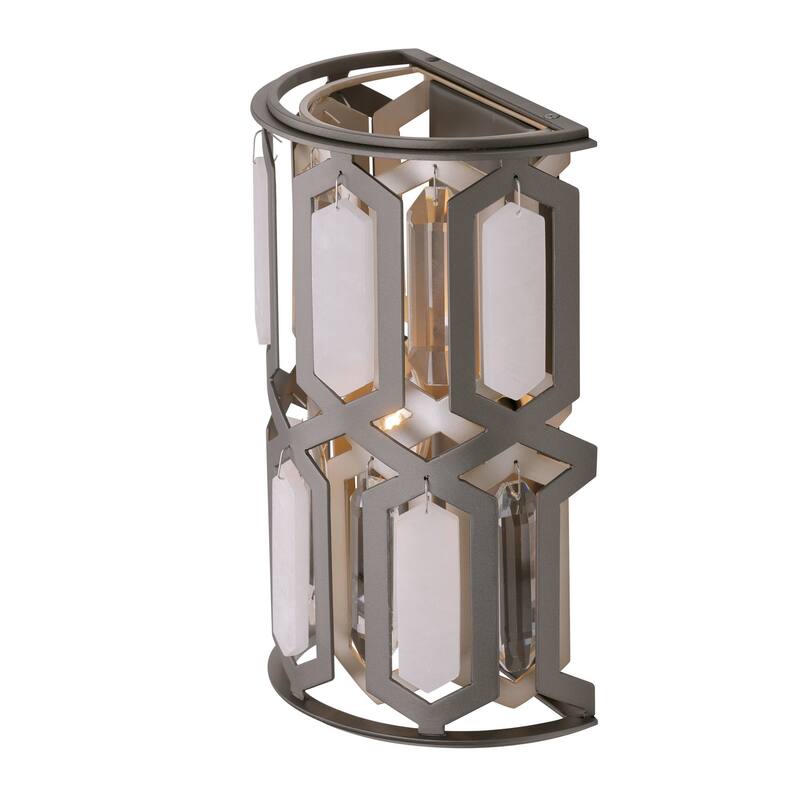 Minka Lavery 3581 Hexly 12" Tall Wall Sconce with Crystal Panel and