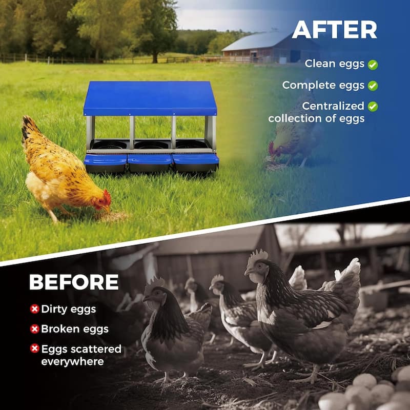 Roll-Away Nesting Boxes for Chickens Coop with Perch