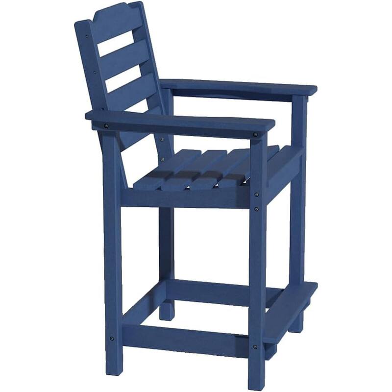 Adirondack Chairs Set of 2 with Connecting Tray, 24 inches HDPE Bar Height Outdoor Patio Bar Stool Chairs