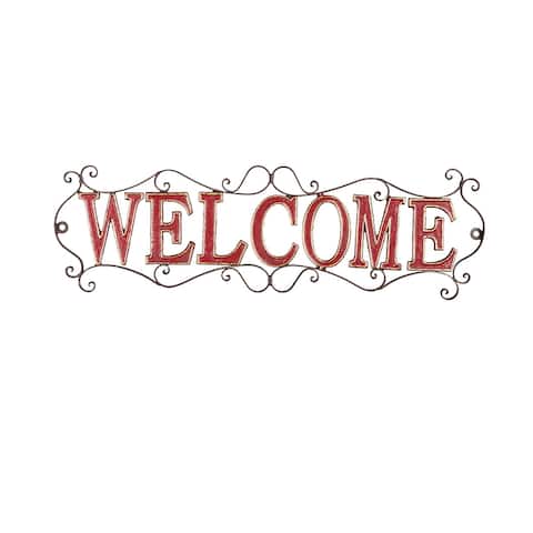 Bronze Metal Wall Sign "Welcome"