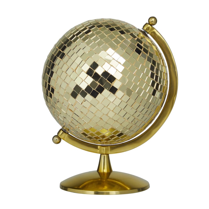 Stainless Steel Metal Disco Ball Style Globe - Silver or Gold - Roche River Decor
