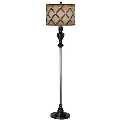 Metal Weave Black Bronze Floor Lamp - 13" x 58"