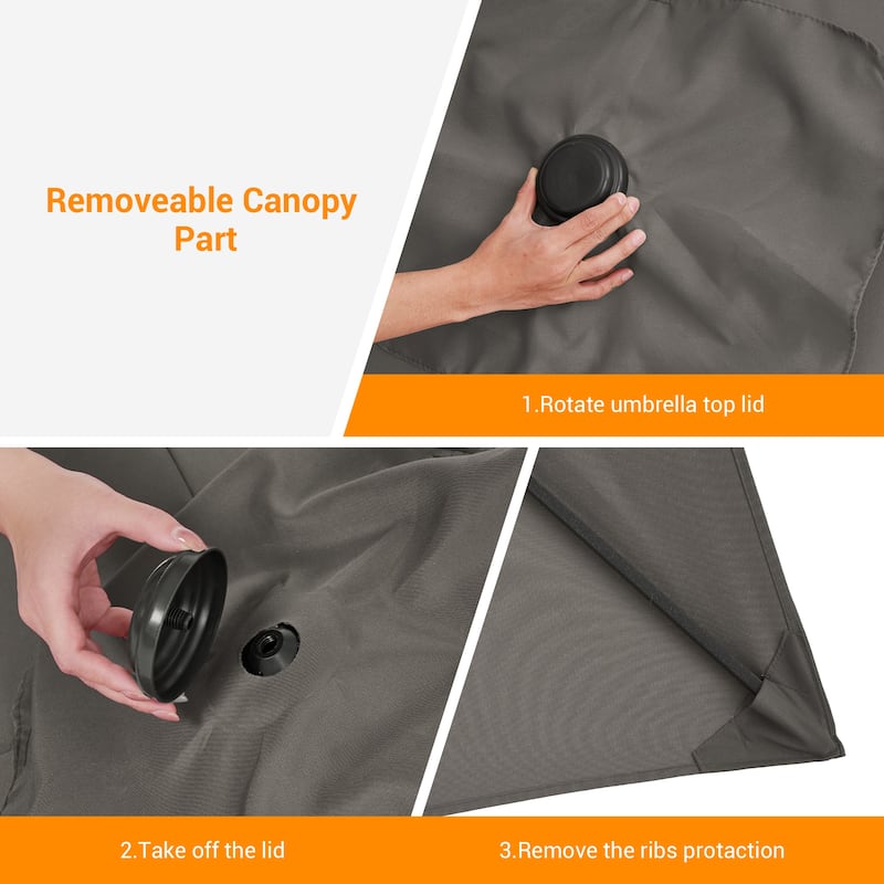 BONOSUKI Aluminum 10 x 6.5ft Patio Market Umbrella,Tilt and Crank