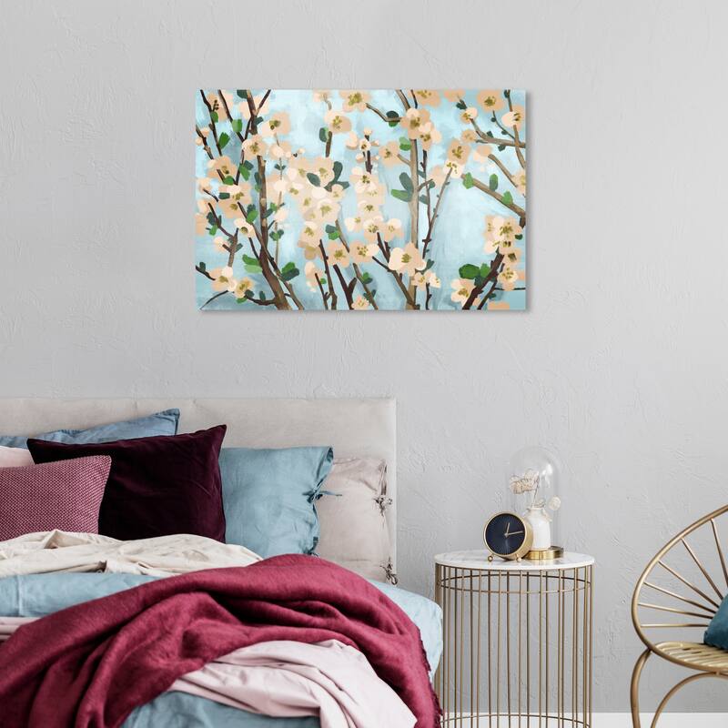 Wynwood Studio Canvas Floral and Botanical Branches with Blossom White Wall Art Canvas Print - 36 x 24