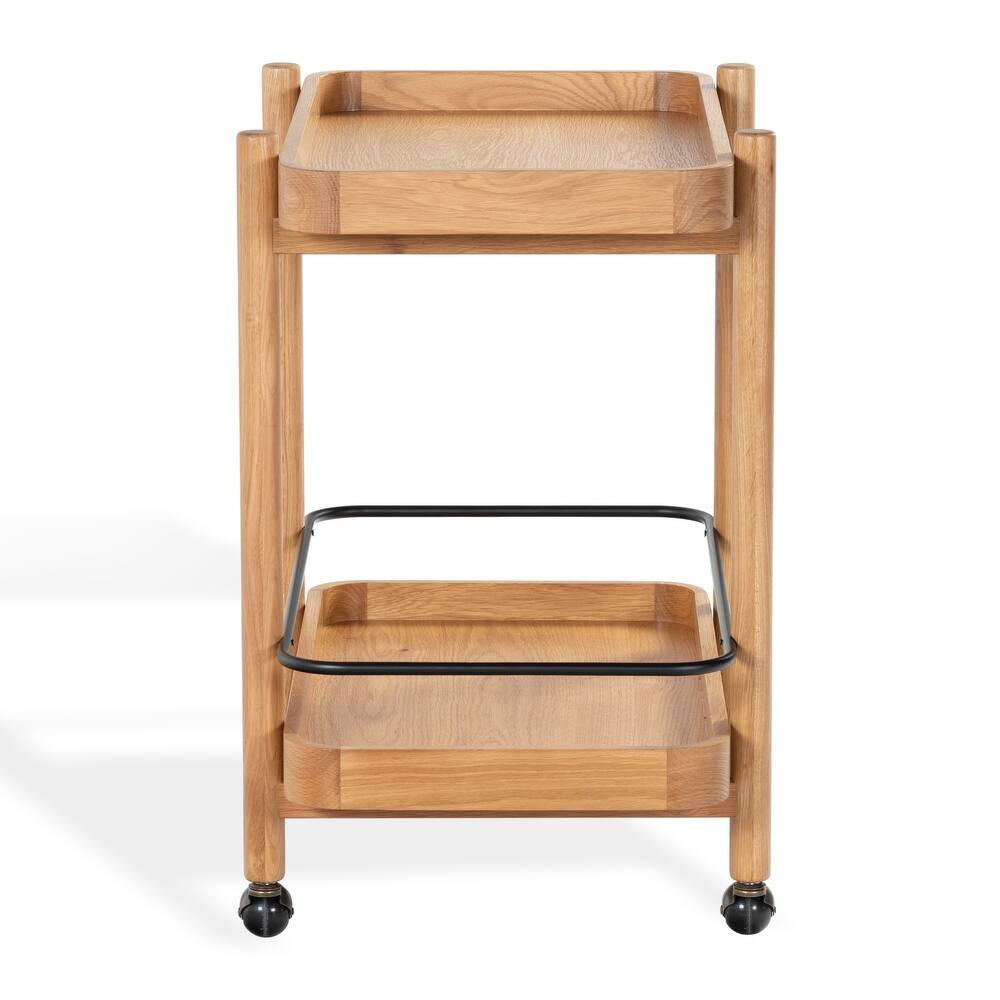 SAFAVIEH Couture Krystof 2-Shelf Wood Bar cart - 30"W x 20"D x 31"H