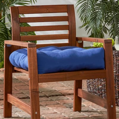 Marine Blue 20-inch Outdoor Chair Cushion by Greendale Home Fashions - 20w x 20l