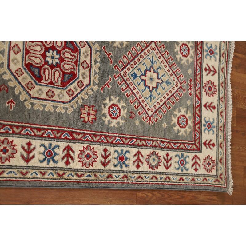Geometric Kazak Runner Rug Handmade Traditional Wool Carpet - 2'8" x 16'4"